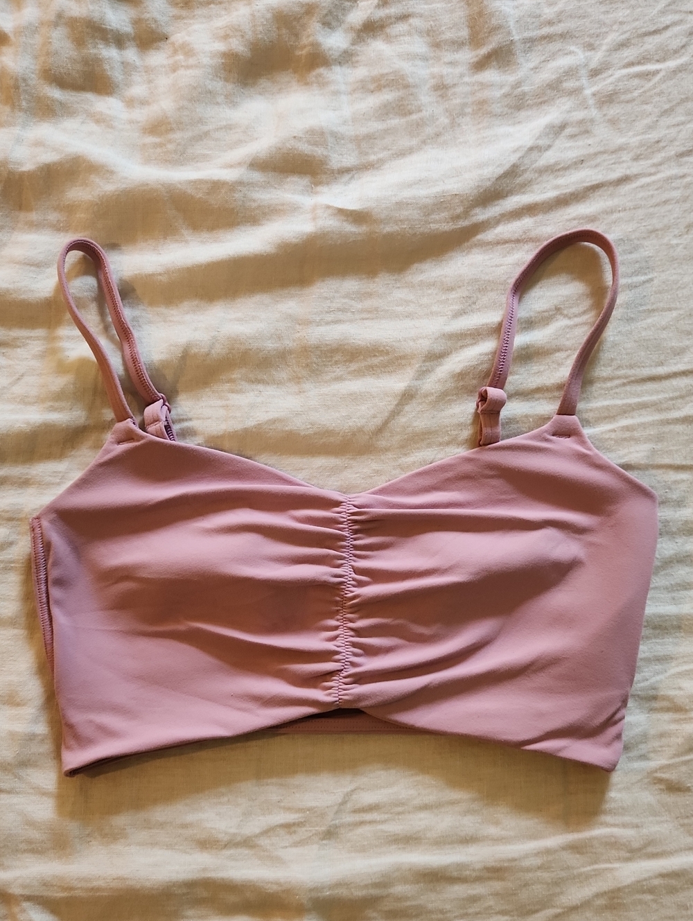 All In Motion Blush Pink Ruched Bralette Top